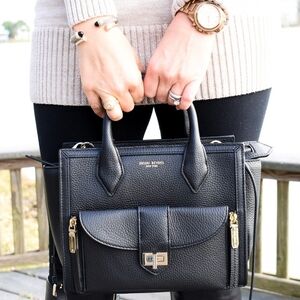 Henri Bendel Black Leather Satchel